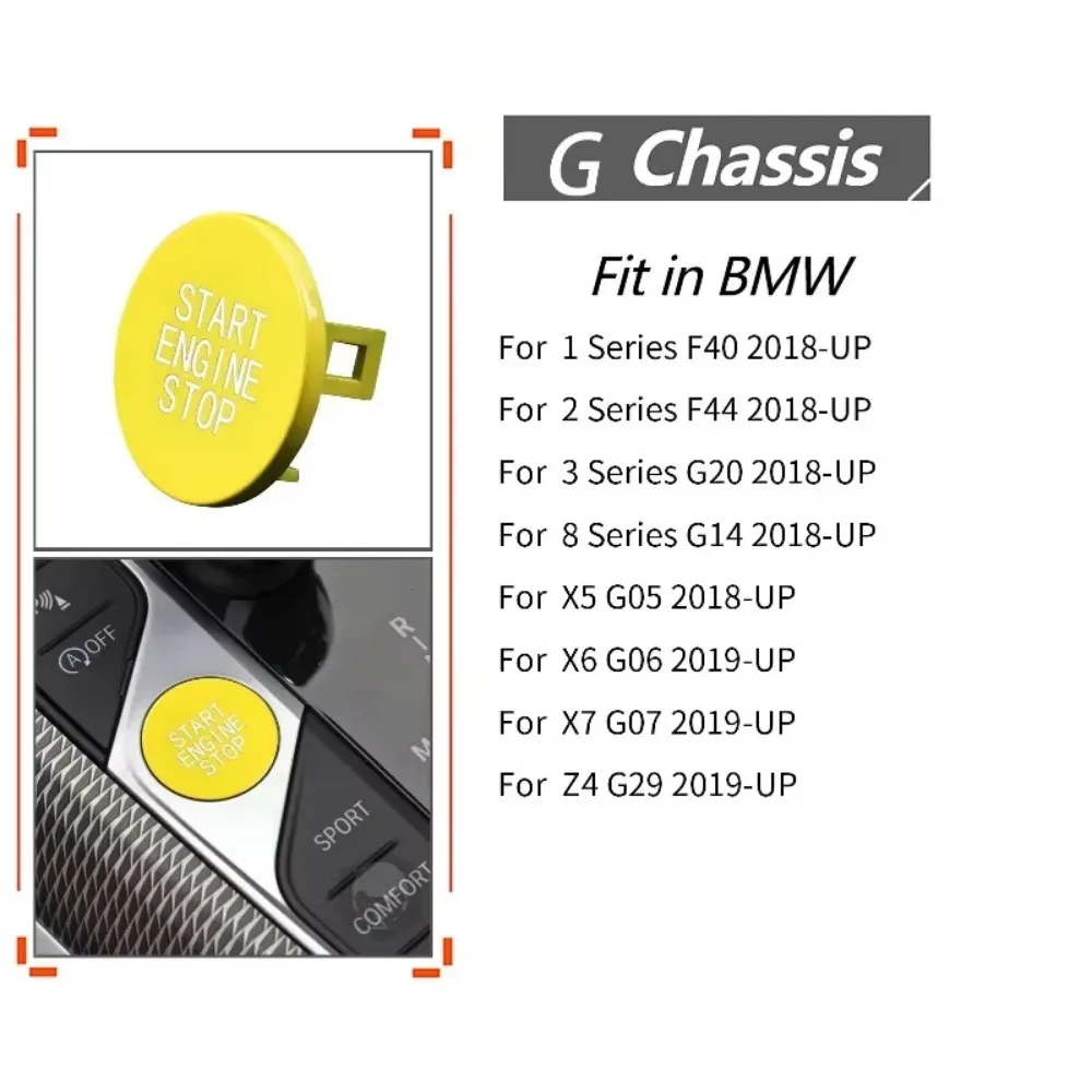 For 3 Series G20  G05 G06 G07 G14 G29 F40 F44 One Click Start Button Car Start Engine Stop Switch Ignition Button Replacement