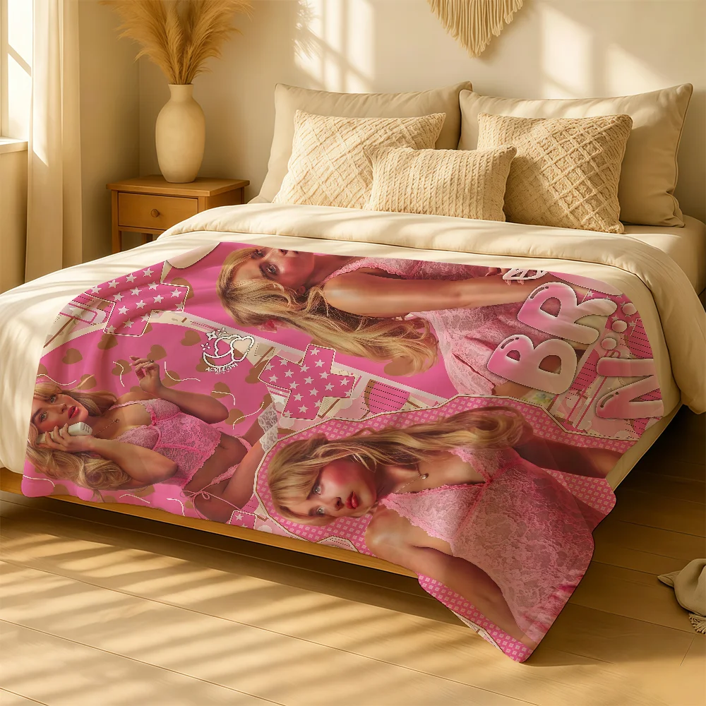 Singer S-Sabrina C-CarpenterS Blanket For Soft Warm Knee For Bedroom Living Room Bed Sofa Camping Picnic Office Gift
