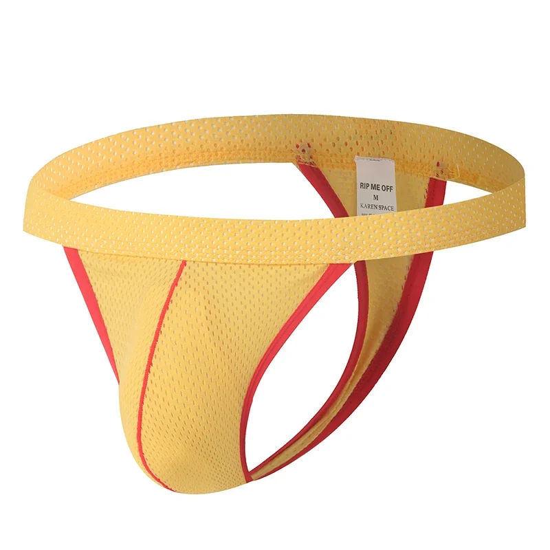 الرجال مثير شبكة تنفس سلسلة سيور منخفضة الخصر T-الظهر سراويل لينة ملابس داخلية مريحة الملابس الداخلية #1