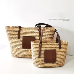 Donne tessute di paglia di grande capacità 2023 nuova Versatile borsa a tracolla intrecciata Tote Summer Beach