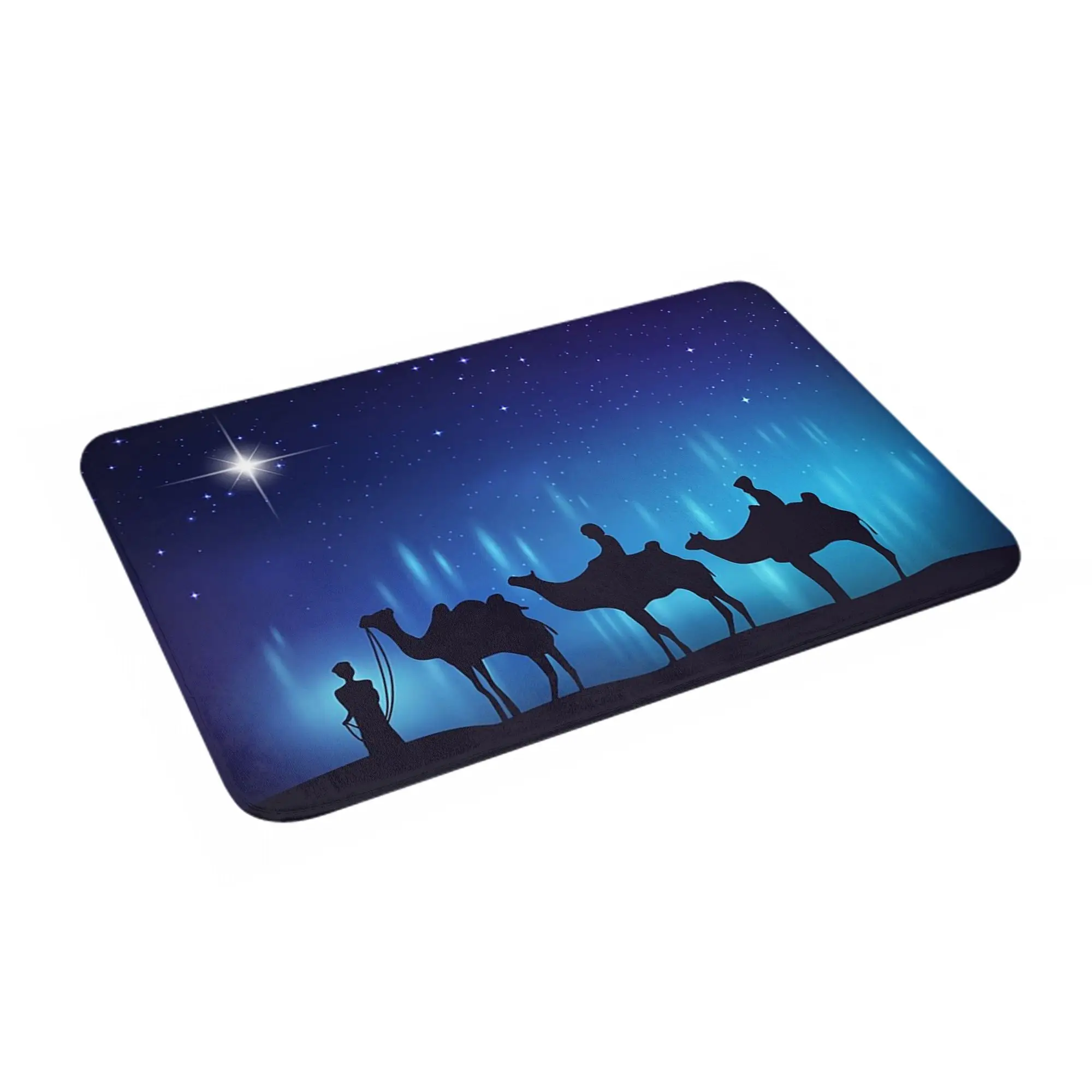 

The Star of Bethlehem and Three Wisemen Anti-slip Doormat Floor Mat Rug for Kitchen Entrance Home Bedroom Footpad Mats