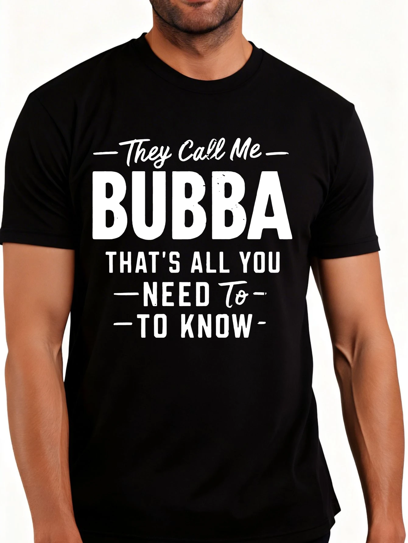 Men's Plain Graphic T-Shirt - Breathable, Soft, Lightweight - They Call Me Baboo, That's All You Need to Know - Vintage Fun Graphic Casual Short Sleeve Summer Top, Gift for Him