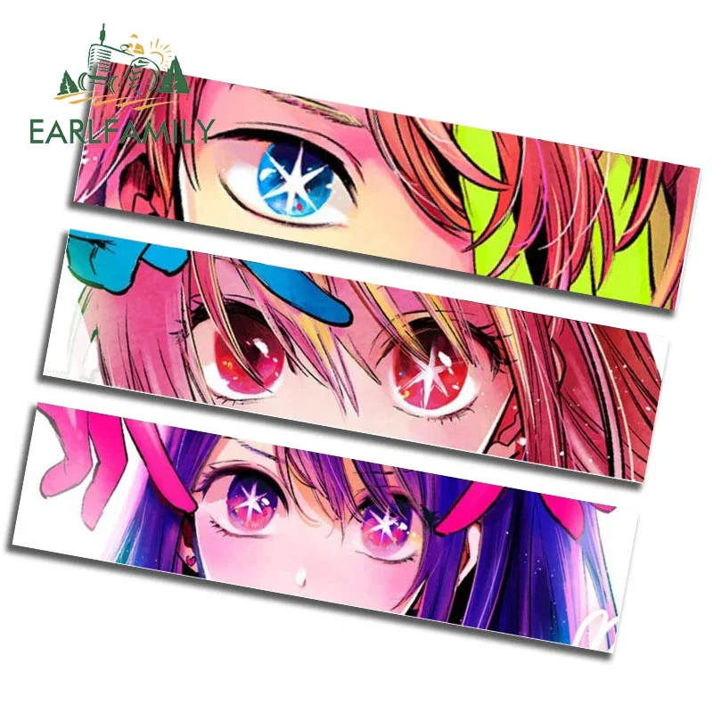 EARLFAMILY 13cm for Ai Hoshino Ruby Aqua Eye Slap Car Stickers Waterproof Fashionable Decals Creative Car Styling Sunscreen