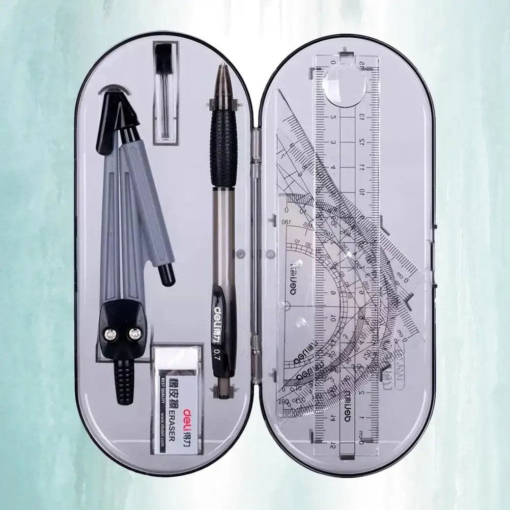Set di kit da disegno Set Kit da disegno leggero Bussole per traingle scolastiche Righello per ufficio Righello dritto