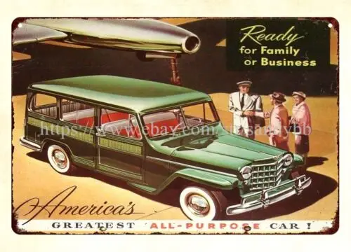 office shop garage signs 1953 car Station Wagon car auto  metal tin sign sign