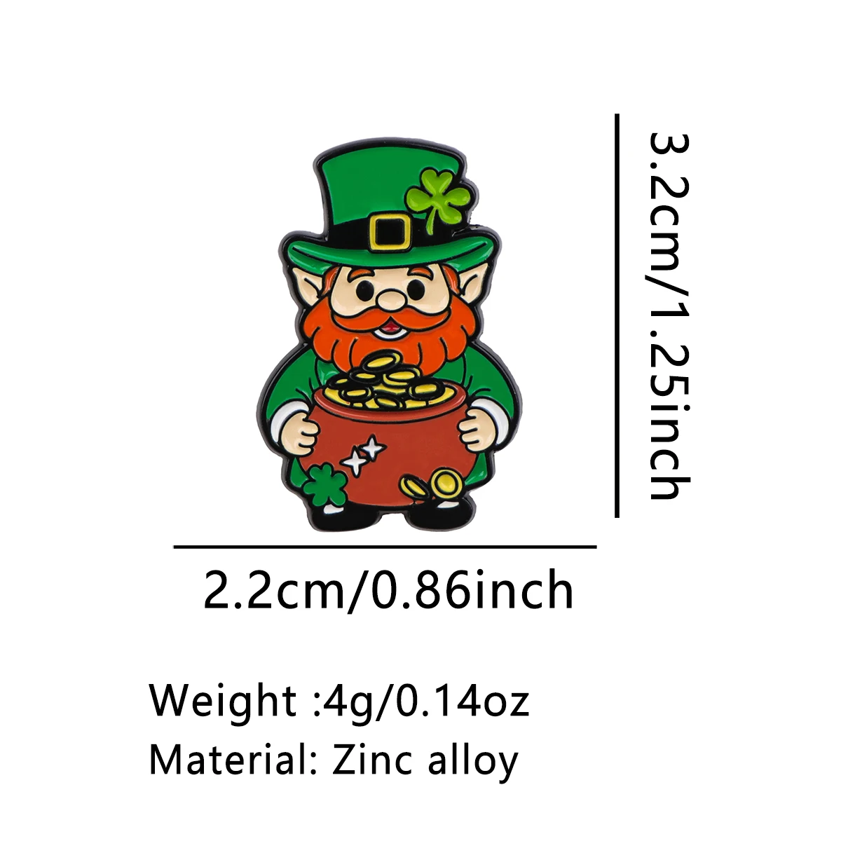 5pcs Old Man Enamel Pin Lapel Pin St. Patrick's Day Brooch Set Clothing Decoration Metal Pins Backpack Hat Badge Accessories