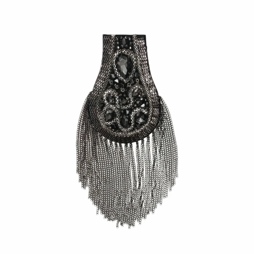 Alloy Tassel Epaulettes Decorative Shiny Shoulder Board Reinforced Stitching Hidden Safety Pins Shoulder Mark