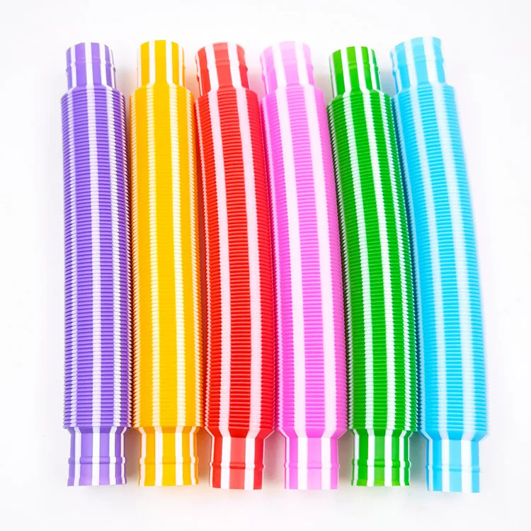 

10-30PC two-color Colorful Telescopic Tubes Fidget Toys Sensory Pop Tubes Stress Relief Toys Adults Decompression Kids Toys Gift