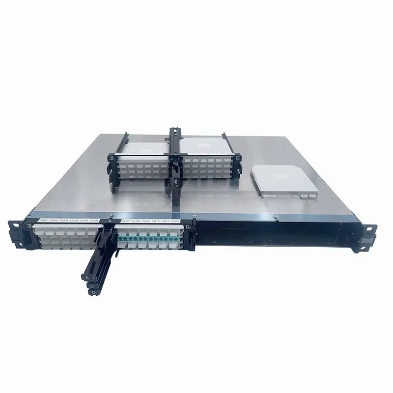 1U 192 Core MPO MTP High Density Optical Fiber Distribution Frame with LCD Sliding Rack Mount for Data Center