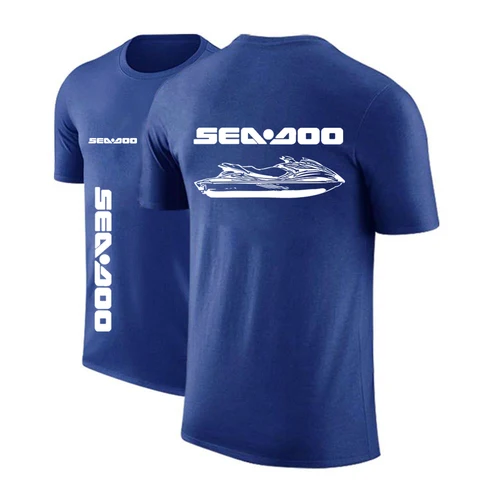 Imagen 2 del producto Sea Doo Seadoo-camisetas de Moto para hombre, Top informal de manga corta con cuello redondo, estampado de moda, Color sólido, gran oferta, novedad de verano