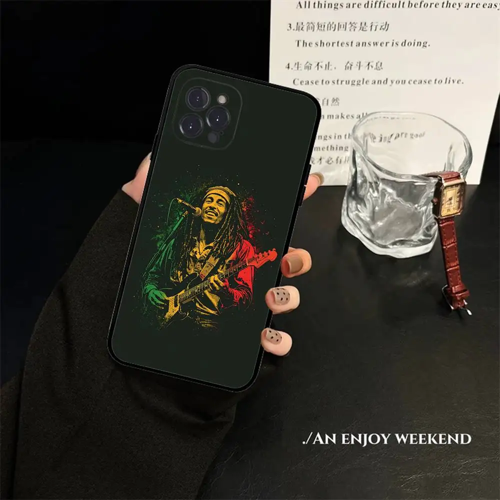 เคสโทรศัพท์ลาย Bob Marley Rasta Lion สำหรับ iPhone 17 16 15 16e 14 13 12 11 Pro Max Plus