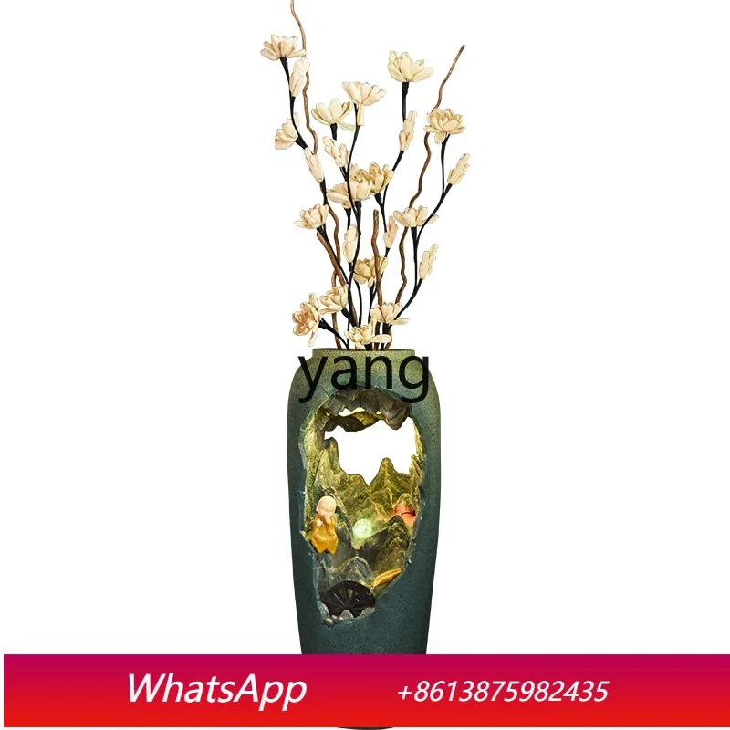 LH new Chinese water feature flowing water to attract wealth new home TV cabinet ornament light luxury floor decoration