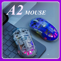 Ziyoulang A2 Transparent Mouse Wireless Digital Screen,Dazzle RGB,4000DPI 5-step Adjustment, Bluetooth Gamer Mouse