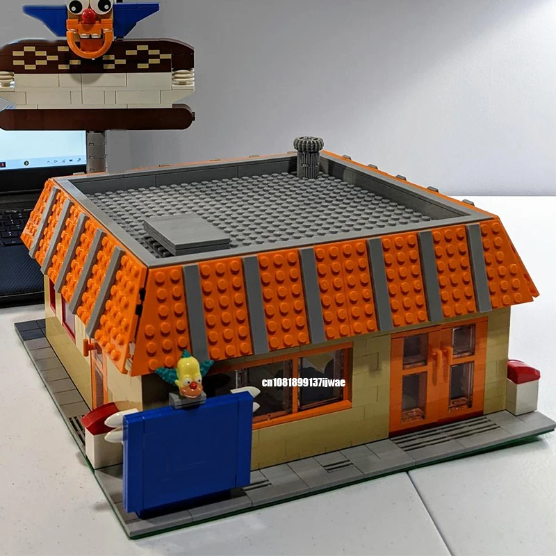 MOC-décennie s modulaires pour enfants, film de télévision, Simpsing, Krusty Burger, modèle de restaurant, idées créatives, jouet cadeau, 105fieling, 1387 pièces