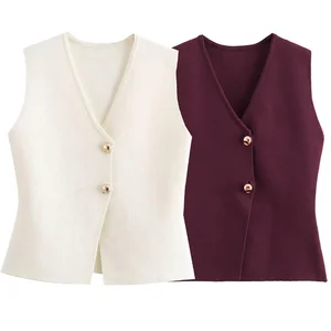 Zevity Women Fashion V Handless neck Gold button Mesh Women Women's Shirt Chic Solid Color Slim Cardigan Blouse Tops LS6273 10 Main Sales Gold Blouse - №1