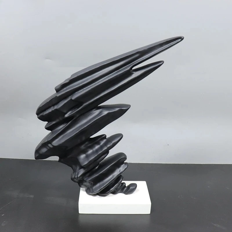 Creative Hurricane Sculpture Abstract Handicrafts Ornaments Desk Decoration Hurricane Sculpture Marble Base Room Aesthetic Decor