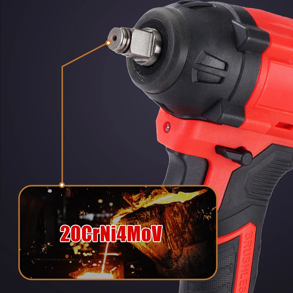 520N Cordless Brushless Electric Impact Wrench High Torque Lithium‑ion Power Tool with Socket for Scaffolder Work