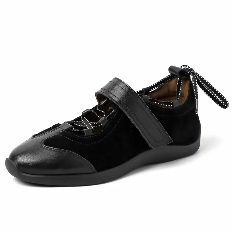 

Spring Cow Suede Simple And Fashionable Women's Single Shoes Sexy Comfortable Charming Soft Soled Sheepskin Flat Shoes