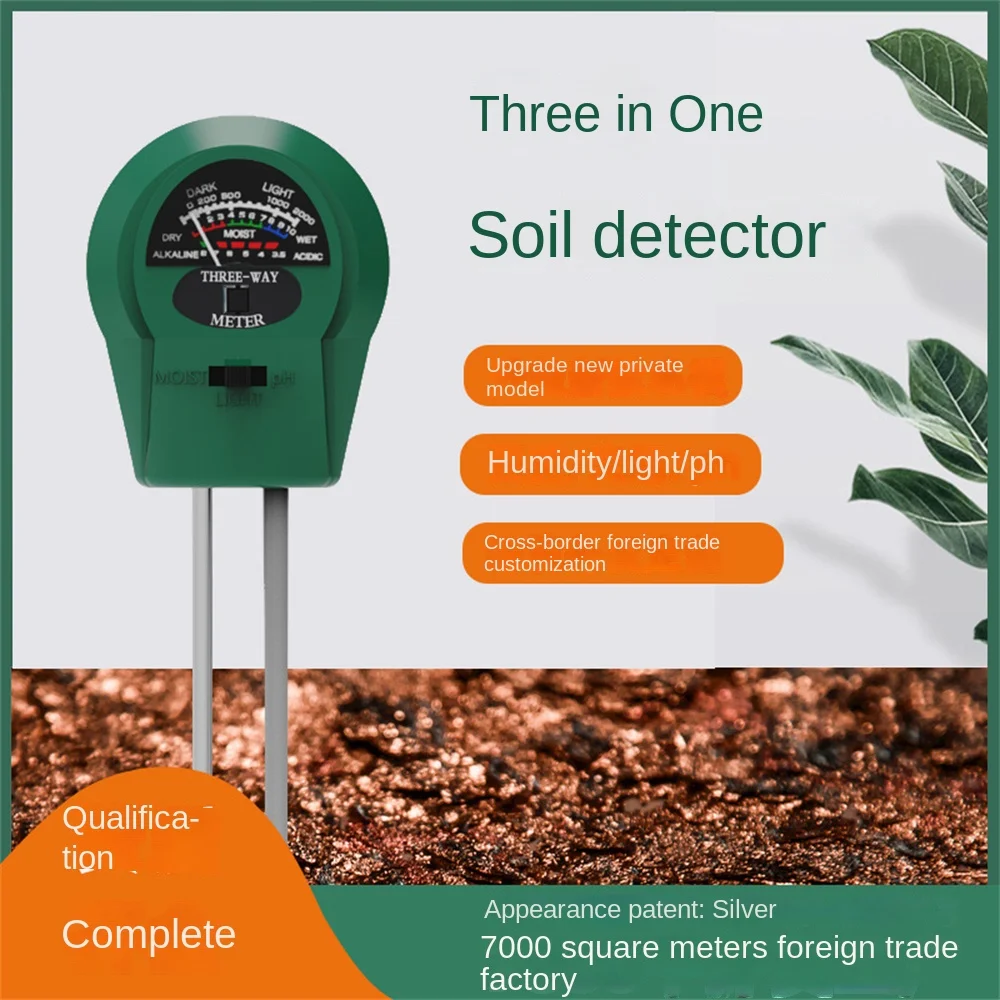 Digital 4 In 1 Soil PH Meter Moisture Monitor Temperature Sunlight Tester for Gardening Plants Farming with Blacklight