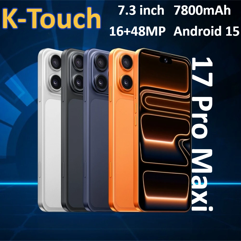 K-Touch NEUE Mobiltelefone Smartphone iFone 17 Pro Maxi Android 7,3 Zoll 16+48MP 5G Dual-Karte 7800mAh Gesichtserkennung Entsperrt Globale Version Handys