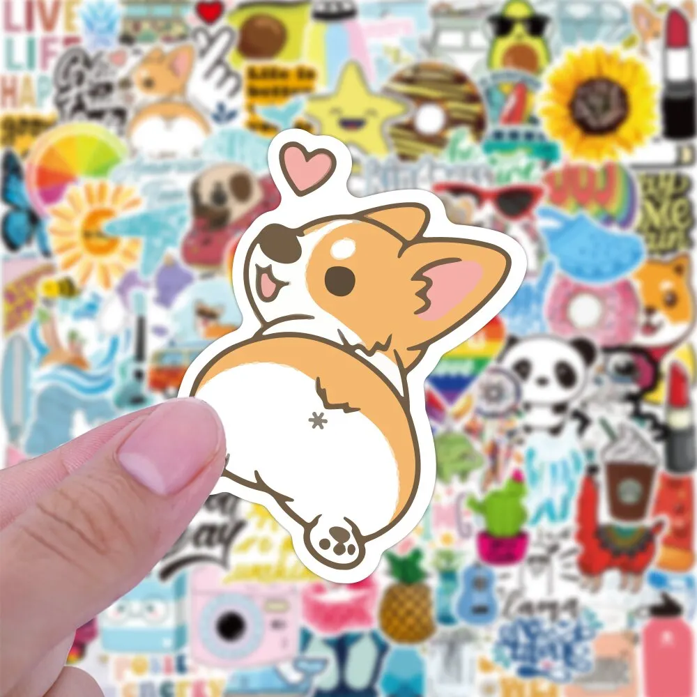 100 PCs Stickers Water Bottles Sticker Aesthetic Waterproof Cute Vsco Vinyl Stickers for Teens Girls Kids