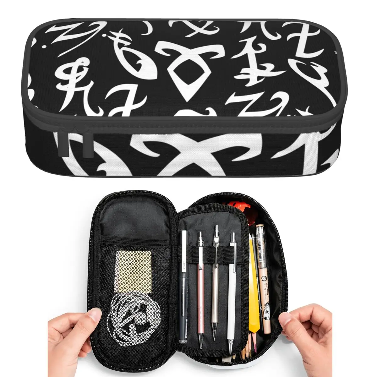 Shadowhunters, Shadowhunters Runes, Mortal Instruments Pencil Cases for Student Pen Box Pencil Bag Pencil Pouch Pen Holder