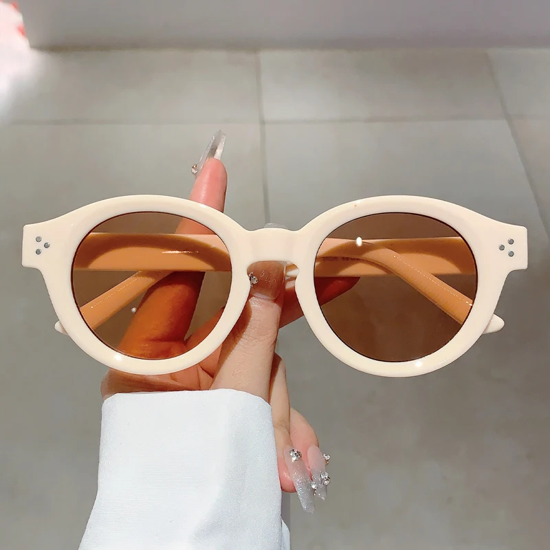 KAMMPT okrągłe okulary przeciwsłoneczne w stylu Vintage 2024 nowość w stylowych, wielobarwnych odcieniach dla kobiet modne okulary z gradientem — zdjęcie 5