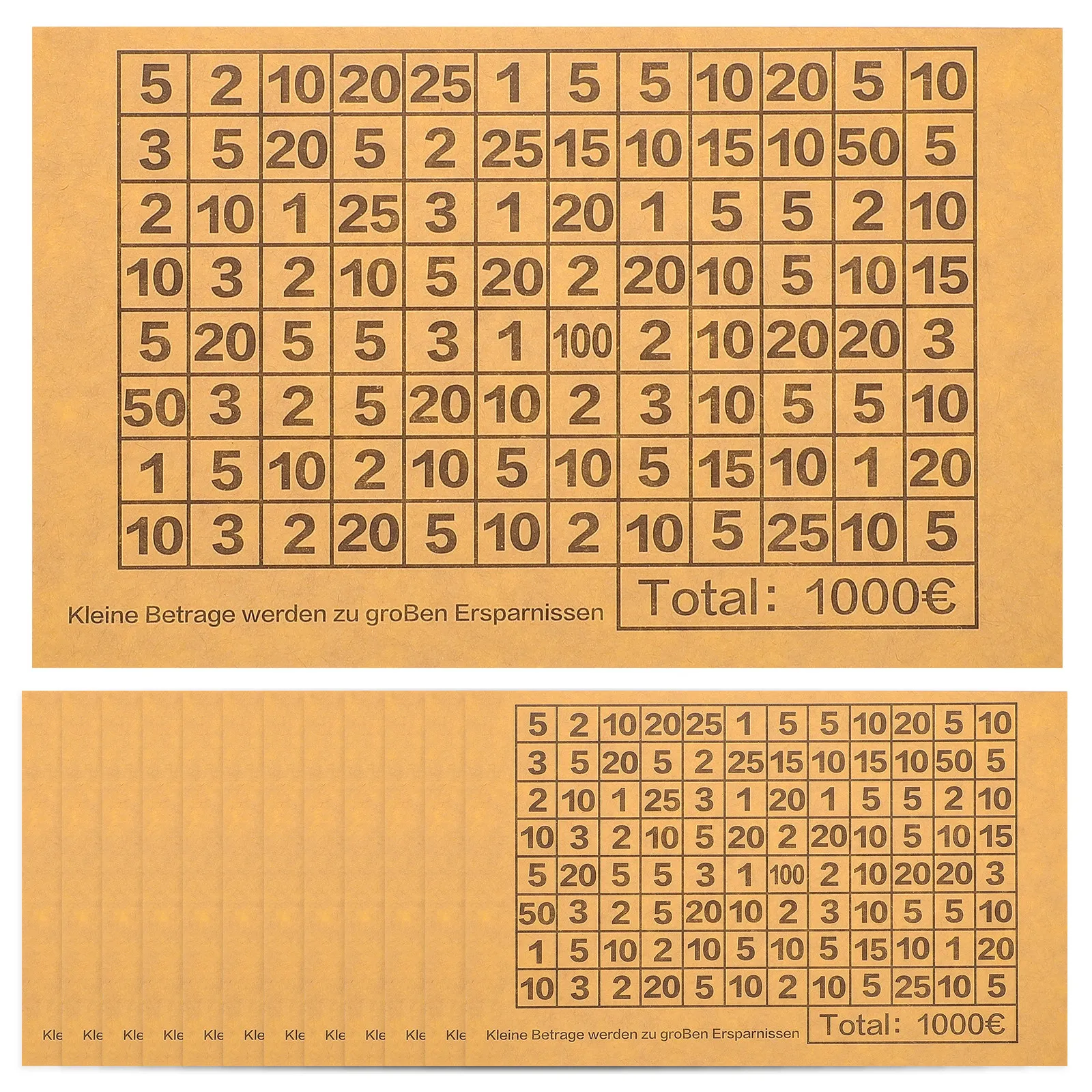 20Sheets Adhesive Number Label Stickers for Savings Jar Coin Bank Money Box Budgeting Tool Goal Tracking DIY Decoration