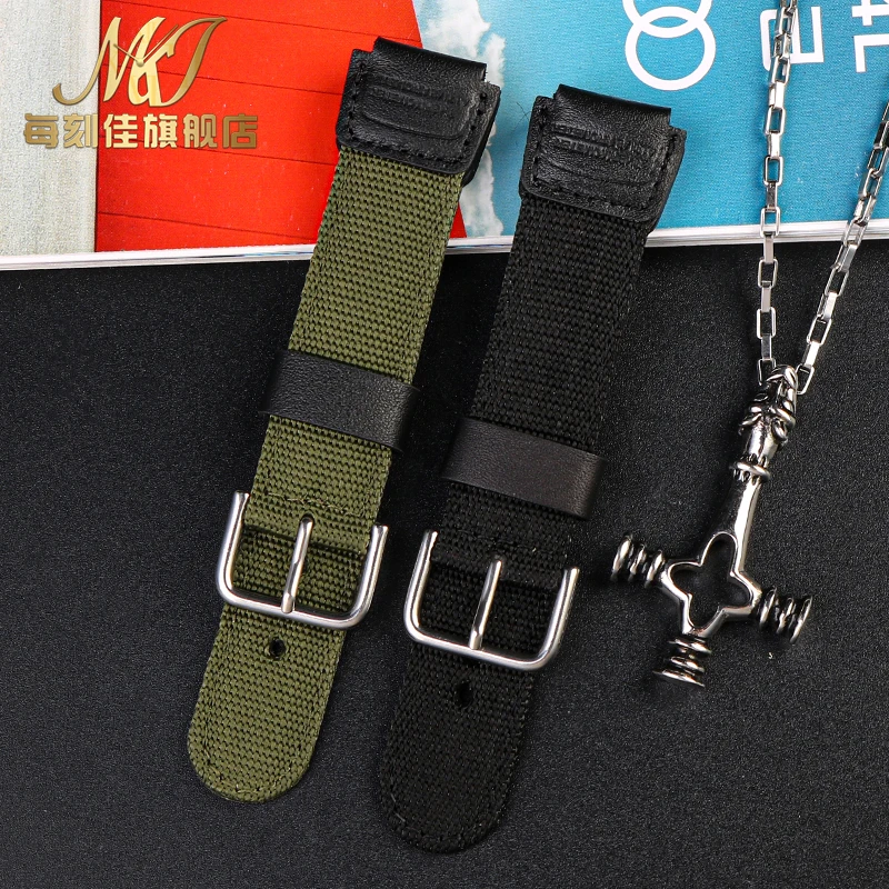 For Casio nylon Watch strap AE-1200WH SGW-300/400H/500H AQ-S810W AE-1000/1300 MRW-200H  Convex 18mm Canvas Silicone Watchband