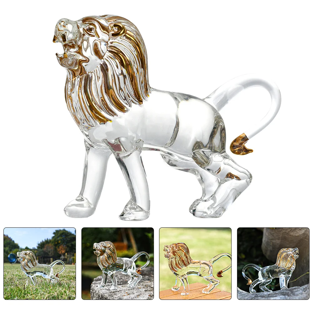 

Crystal Lion Decor Premium Material Lion Statue Desktop Adornment Creative Meaningful Gift for Friends Family Home Office