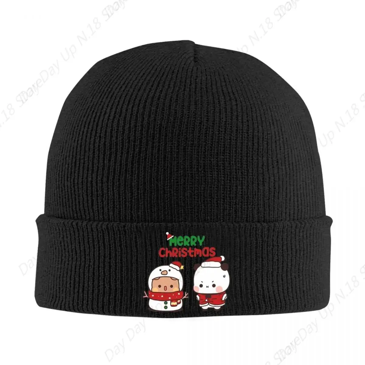 Bear Dancing In Love Christmas Beanie Hats Skullies Beanies Elastic Men Women Caps Autumn Pattern Vintage Bonnet Hats Gift