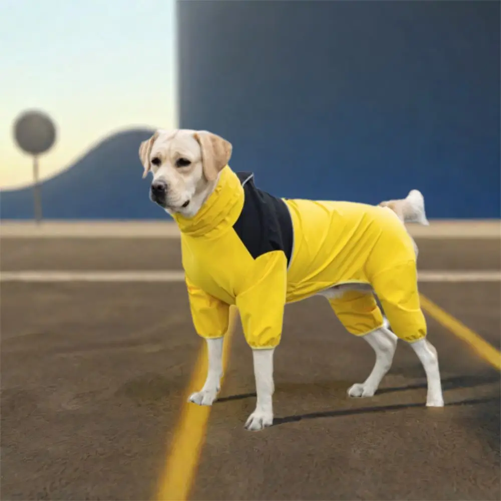 Dog Rain Overalls Reflective Dog Raincoat Adjustable Breathable Waterproof Dog Clothes Waterproof Pet Raincoat Rainy Weather
