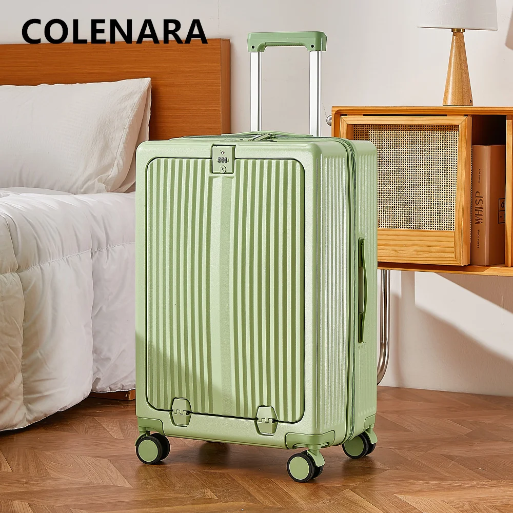 Colenara 20 "22" 24 "26 Zoll Koffer auf Rädern abs PC Boarding Box Damen Trolley Fall vorne öffnen Passwort Box Reisegepäck