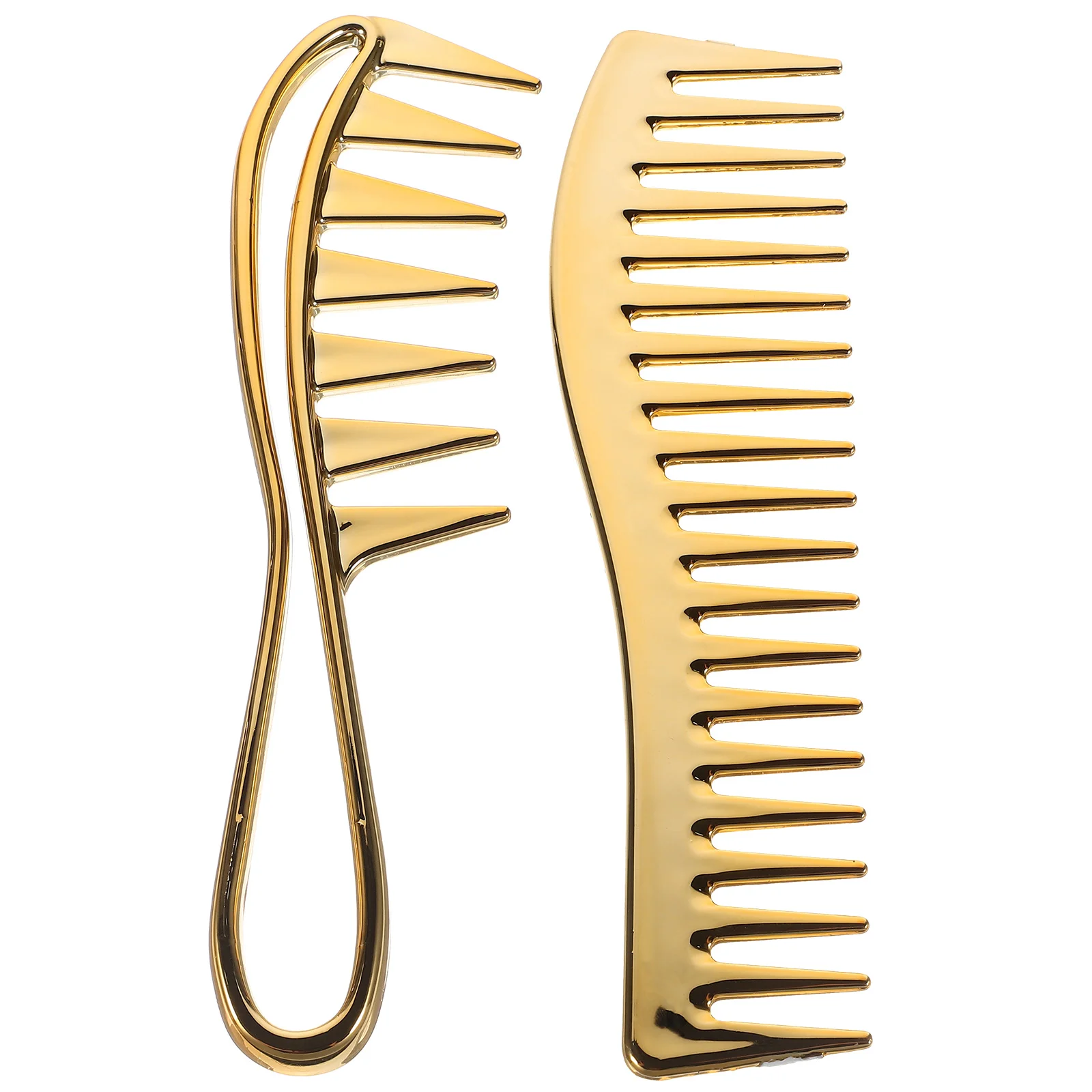 

2 Pcs Men's Wide Tooth Comb Easy Detangling Barber Hair Stylist for Styling Combs Sleek Set Mens Plastic Golden