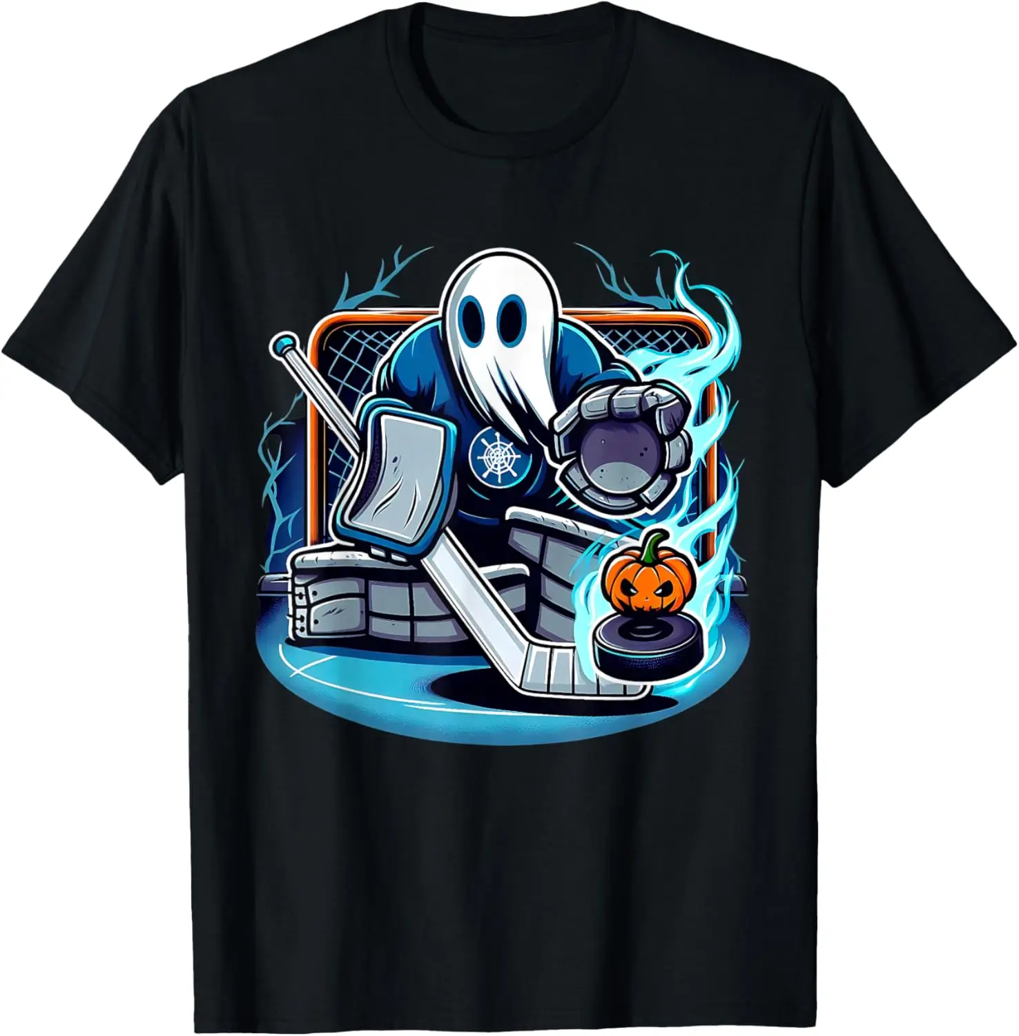 Ghost Hockey Goalie Halloween Sports Fan T-Shirt