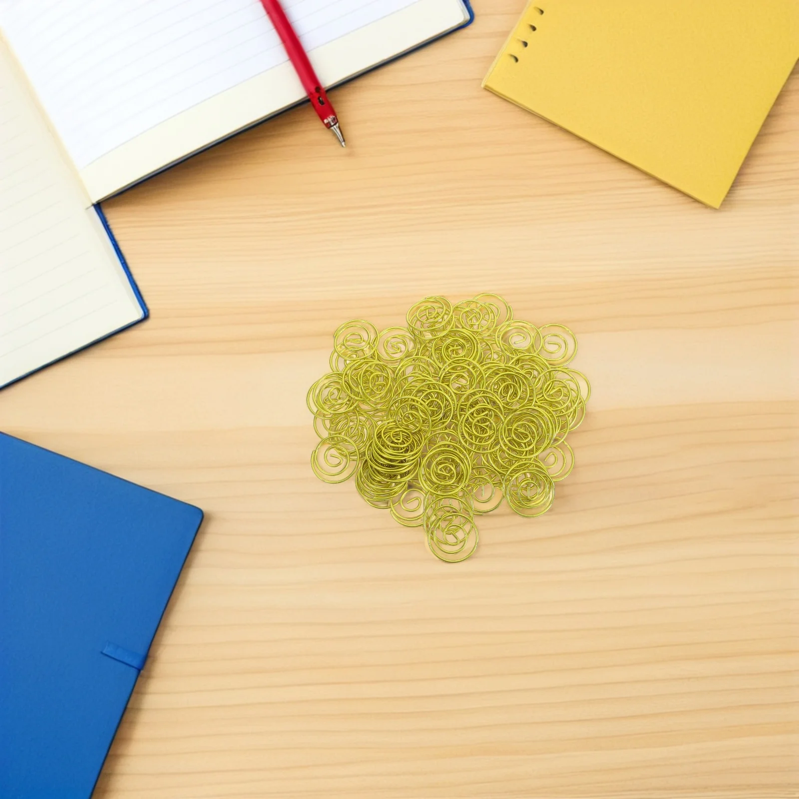 100Pcs Round Metal Paperclips Circular Wire Document Organizers Small File Clamps for Efficient Office and Planner Organization