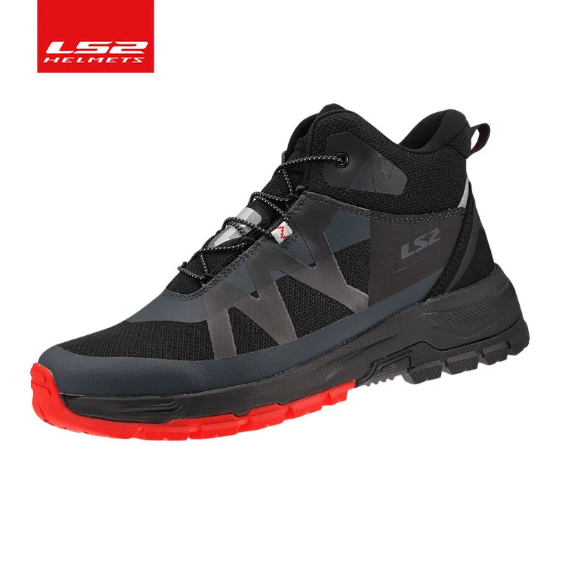LS2 MBW017 Men's Waterproof Motorcycle Shoes All-Season Sports Casual Riding Boots Non-Slip for Street Commuter And Touring