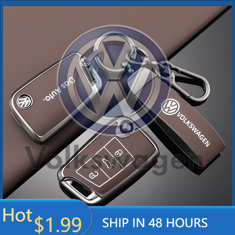 

For VOLKSWAGEN Car Flip Key Case Cover Shell For VW Volkswagen Golf 7 MK7 Tiguan MK2 For Seat Ateca Leon FR 2 Ibiza Remote Keych