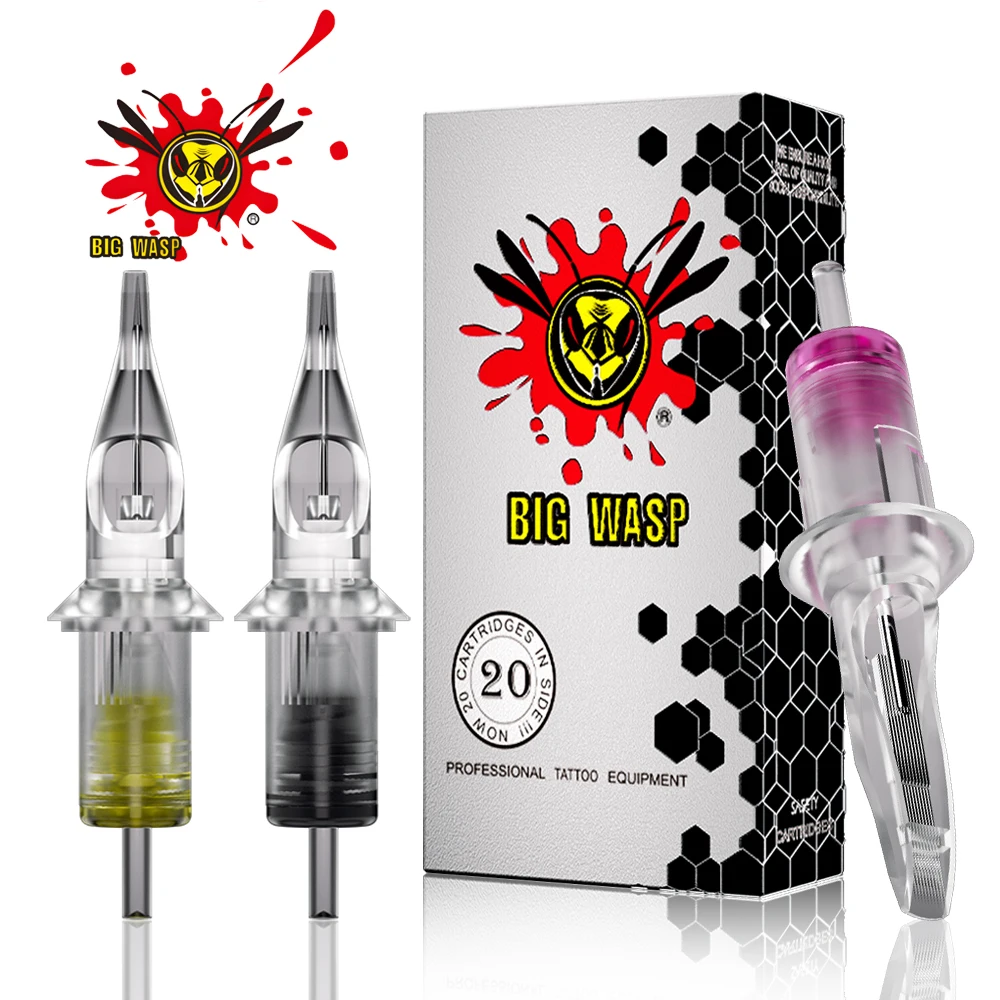 

BIGWASP 20 шт. (серия) Иглы-картриджи для перманентного макияжа и татуировок RL/RM/RS/M, одноразовые универсальные иглы для большинства машин