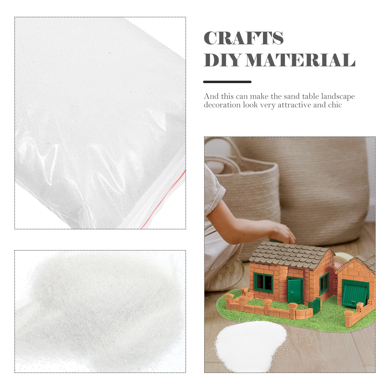 

1 Bag Natural White Fine Craft Sand For Diy Scenic Landscape Sand Table Decor Micro Landscape Accessory Creative Play Crafts