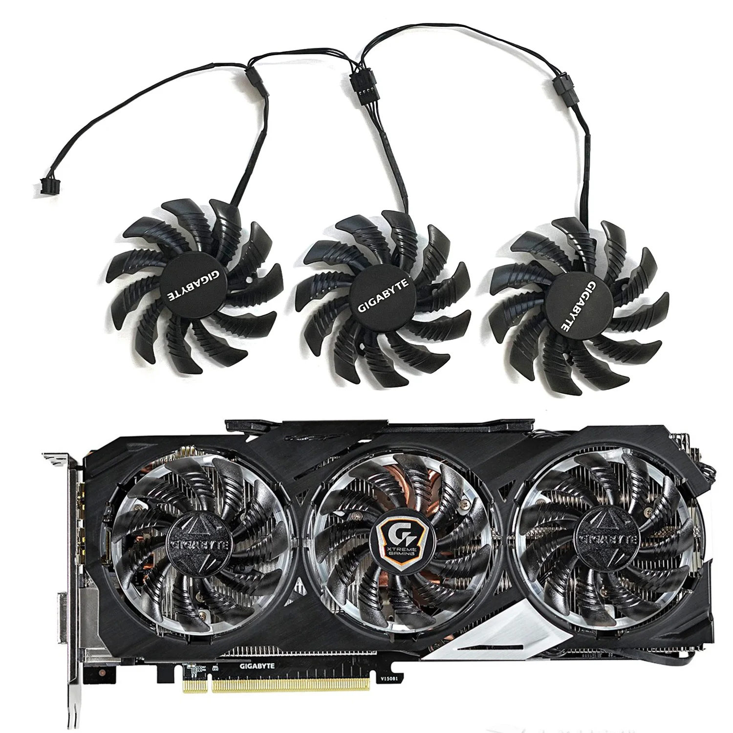 

3 шт., вентилятор для видеокарты Gigabyte GTX980Ti GTX 980 GTX TITAN X, 78 мм