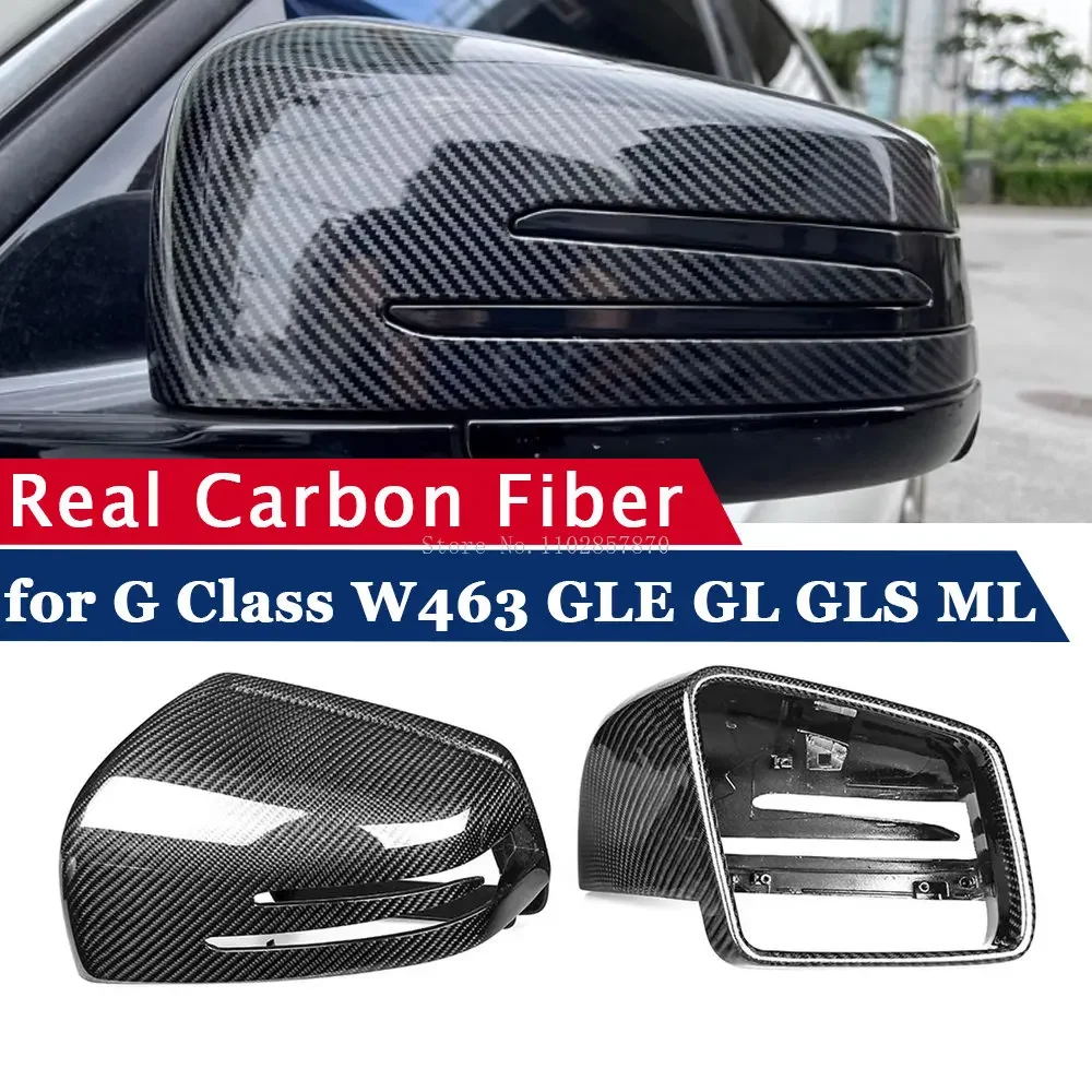 

For Mercedes Benz G Class W463 GLE GL GLS ML X166 R Class W251 Real Carbon Fiber Side Mirror Cover Shells Frame Case Protector