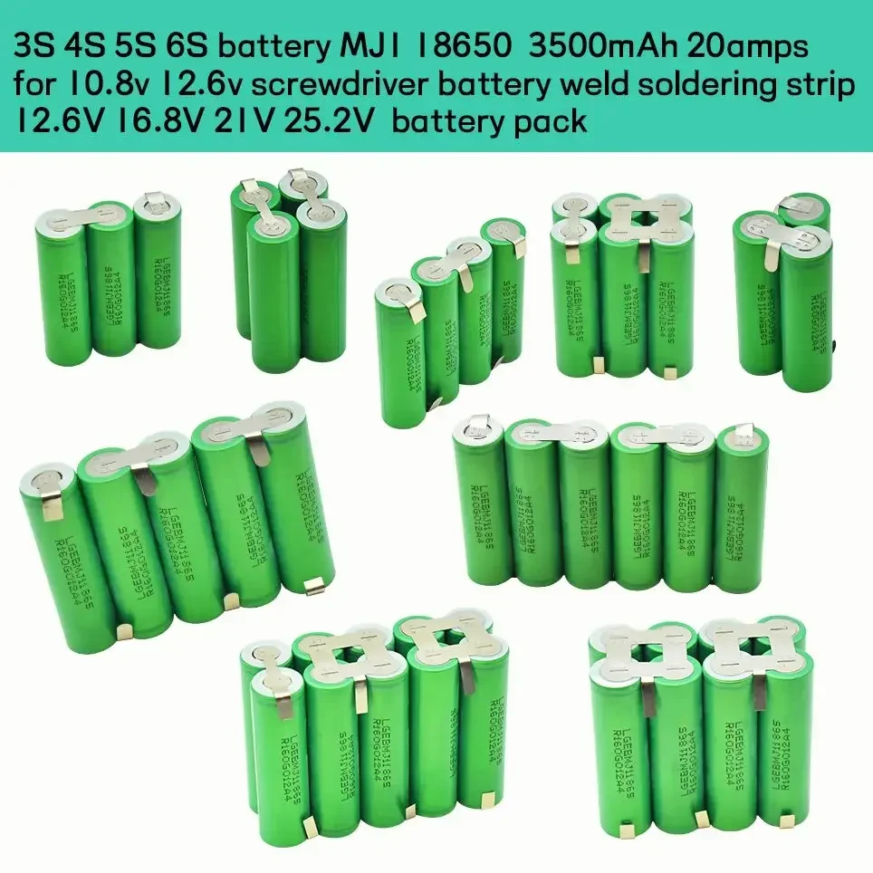 18650Battery 2s1p 1s3p 3s2p 4s2p 5s2p 8.4v 3.7V 10.8V 16.8v 18V MJ1 Battery Pack  18650 3500MAhBattery for18V ScrewdriverBattery