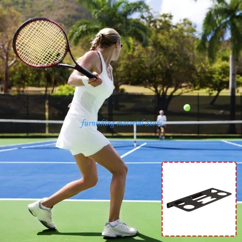 Y5GD Black Wall Mounted Tennis Racket Holder Iron Display Shelf For Sports Equipment Storage And Organization