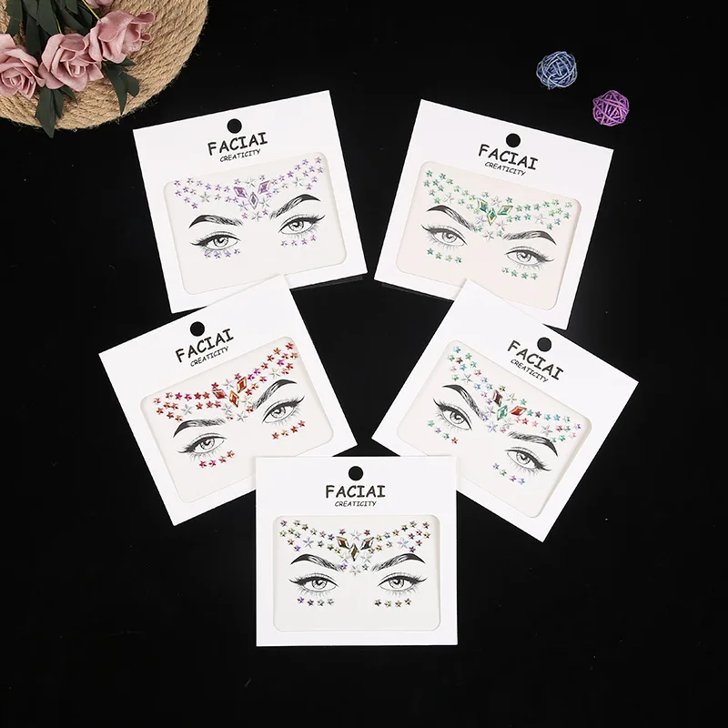 

New exquisite resin diamond acrylic crystal forehead face diamond sticker eye corner sticker glue-free
