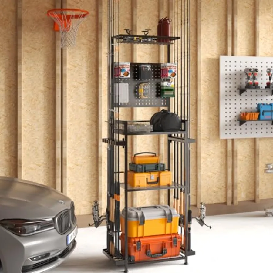 

Держатели для удочек SOYEEZE для гаража, стойка для удочек, вмещает до 12 удилищ, хранение и организация рыболовного снаряжения