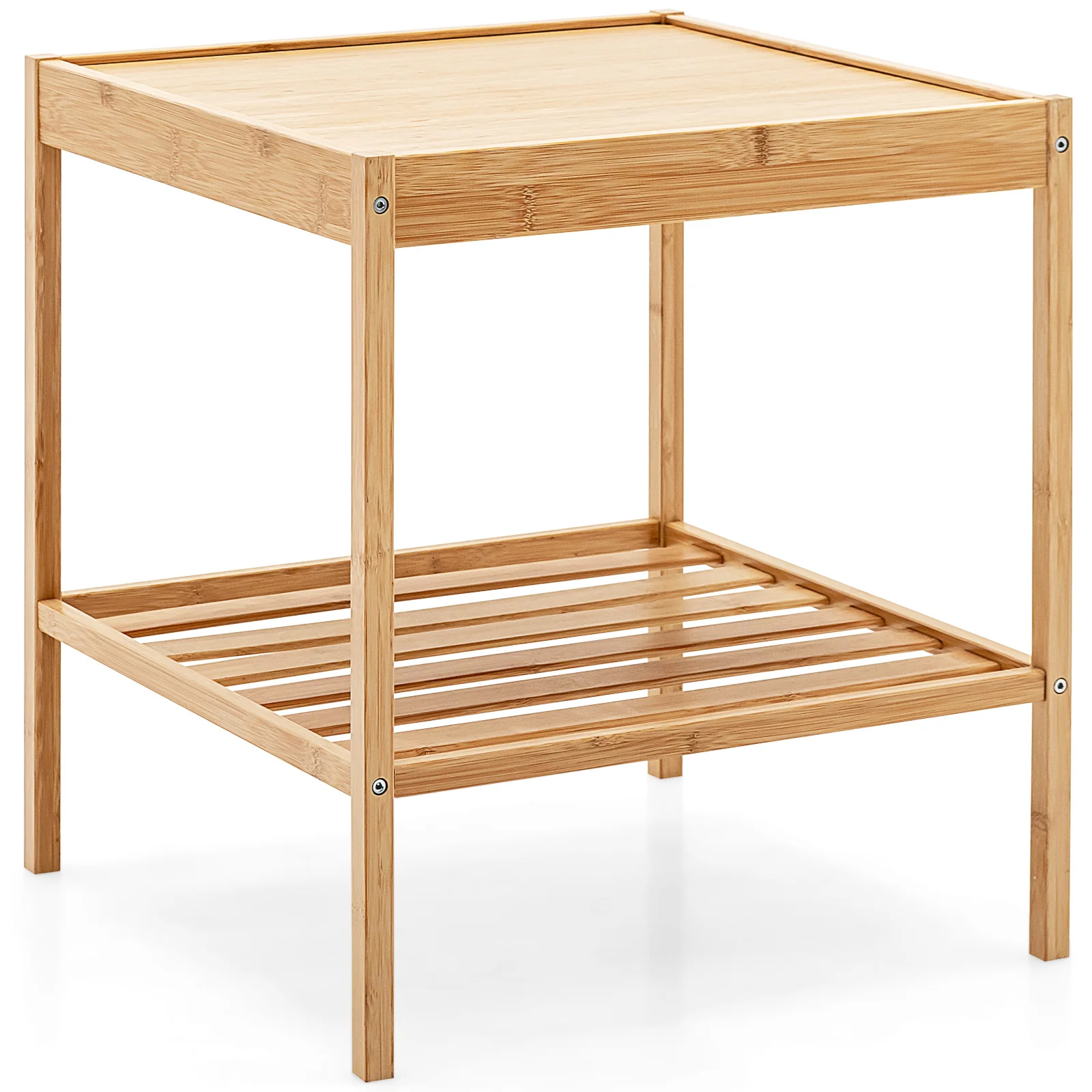 

2 шт. 2-уровневые прикроватные тумбочки из бамбука для гостиной и спальни