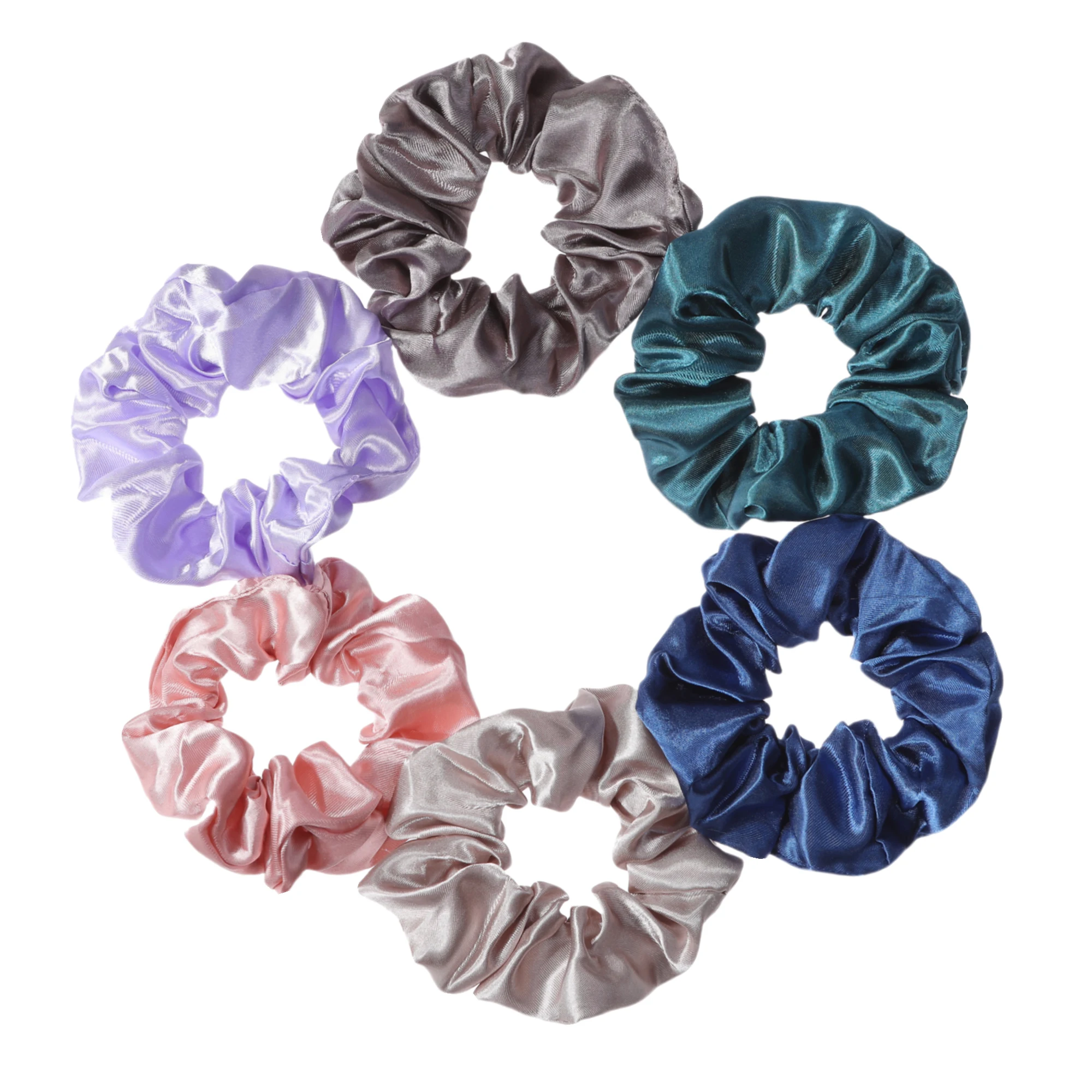 

Women's Pure Color Satin Large Scrunchie Daily Simple Atmospheric Set