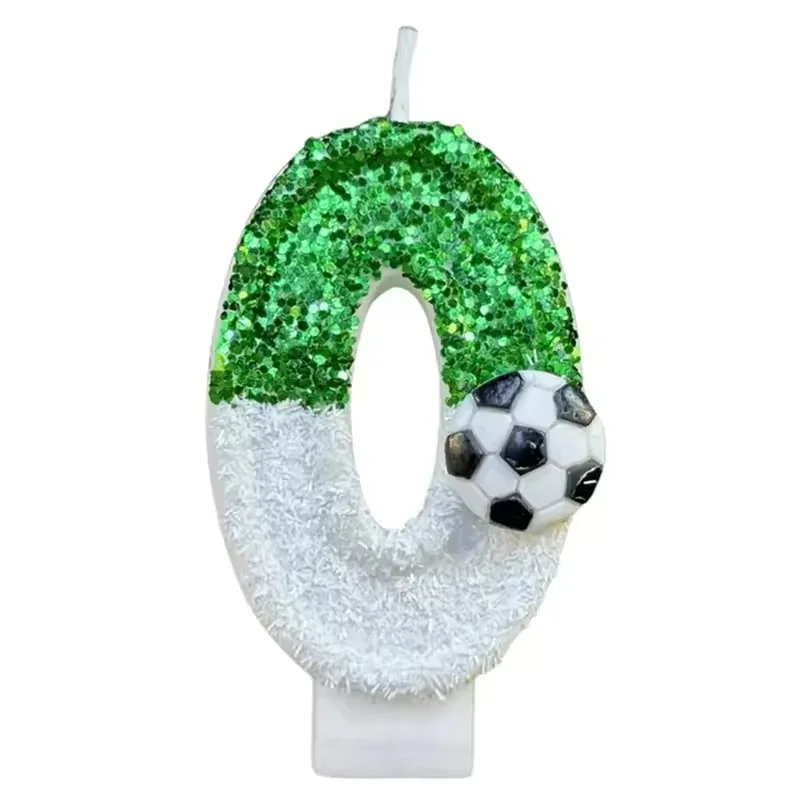 Nieuwe 0-9 nummer verjaardagskaarsen originele twee kleuren geleidelijke verandering voetbalstijl verjaardagstaart digitale feestkaarsen decoratie