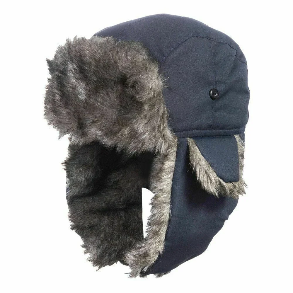 Men\'s Winter Trapper Aviator Trooper Earflap Warm Russian Waterproof Ski Hat Bomber Cap  Russian Warm Ear Protectors Hats